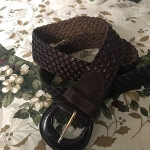 Leather braided belt